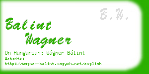 balint wagner business card